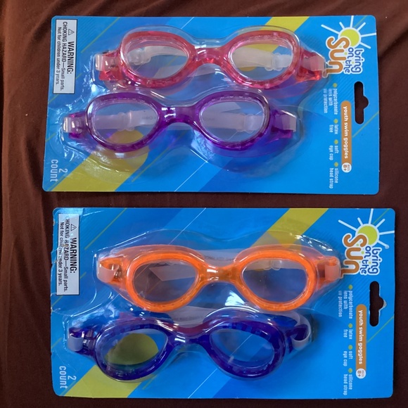 Bring on the Sun Youth Swim Goggles Bundle 4 Count NEW Ages 8+ - Picture 3 of 7